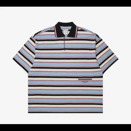 [BUNJANG] Wooyoungmi Striped Polo T-shirt Size 46 / 우영미 스트라이프 폴로티