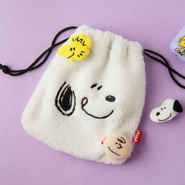 [BUNJANG] Peanuts Snoopy Pom Pom Pouch / 피너츠 스누피 폼폼 파우치