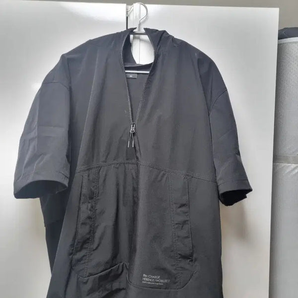 [BUNJANG] Chase Cult Short Sleeve Anorak Black L / 체이스컬트 반팔 아노락 블랙 L