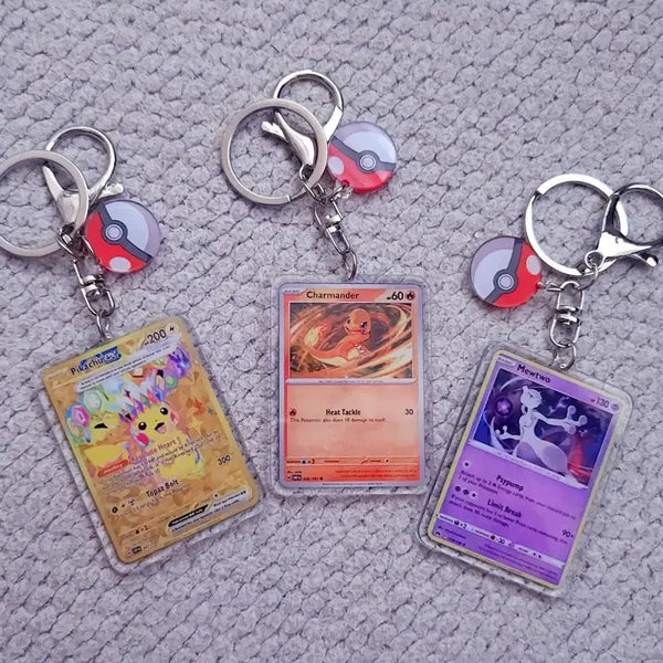 [BUNJANG] Pokemon Card Keychain (Pikachu, Charmander, Mewtwo) / 포켓몬스터 카드 키링