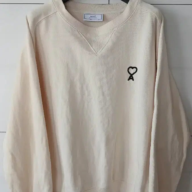 [BUNJANG] AMI Alexandre Mattiussi Sweatshirt Ivory L / AMI 아미 알렉산드르 마티우시 맨투맨 아이보리  L사이즈