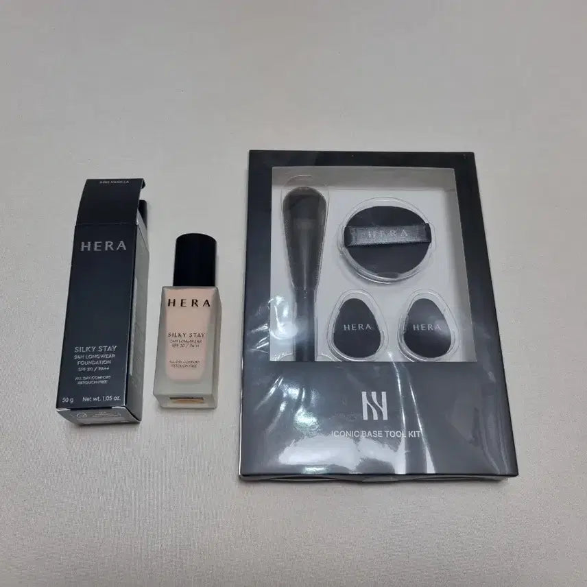 [BUNJANG] Hera Silky Stay 24H Longwear Foundation & Brush Set / 헤라 실키스테이 파운데이션 17c1 17n1 21n1 23n1 브러쉬