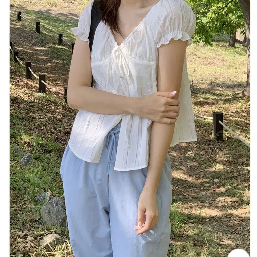 [BUNJANG] Yosop Atelier Puff Sleeve Pintuck Blouse / 유솝아뜰리에 퍼프 소매 핀턱 블라우스