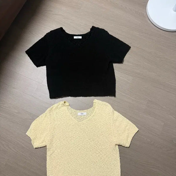 [BUNJANG] Women's Boucle Short-Sleeve T-Shirt / 여성 부클 반팔티