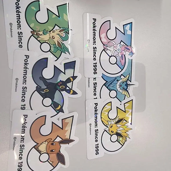 [BUNJANG] Pokemon 30th Anniversary Logo Sticker Set (Sylveon, Vaporeon, Jolteon, Leafeon, Umbreon, Eevee) / 포켓몬30주년 로고스티커(님피아/샤미드/주피썬더/리피아/블래키/이브이)팜