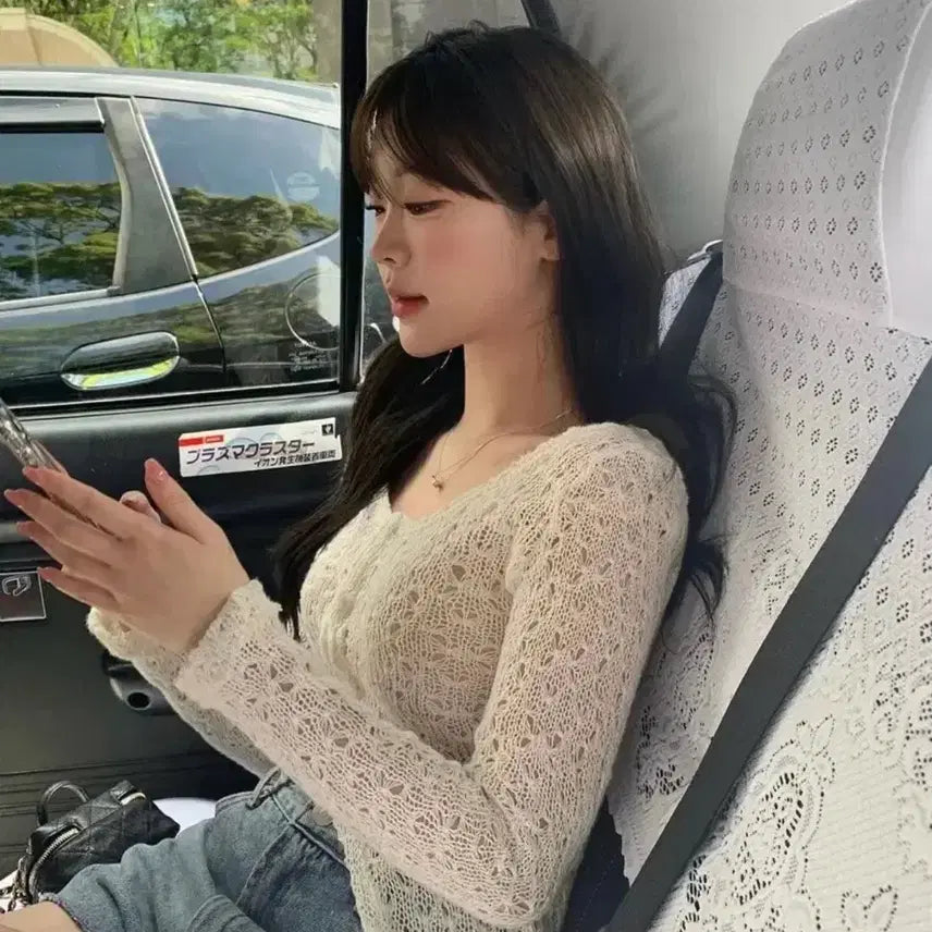 [BUNJANG] Sobershop Lace Knit / 소버샵 레이스 니트