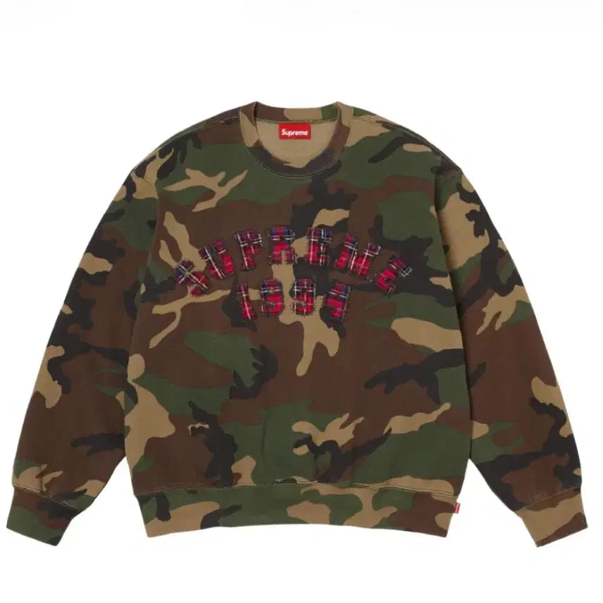[BUNJANG] Supreme Plaid Arc Crewneck Camo L / [L] 슈프림 플레이드 아크 크루넥 카모