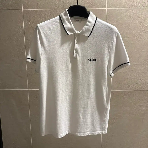 [BUNJANG] Celine Embroidered Logo Short Sleeve Polo Shirt - M / 셀린느 자수로고 반팔 카라티 M