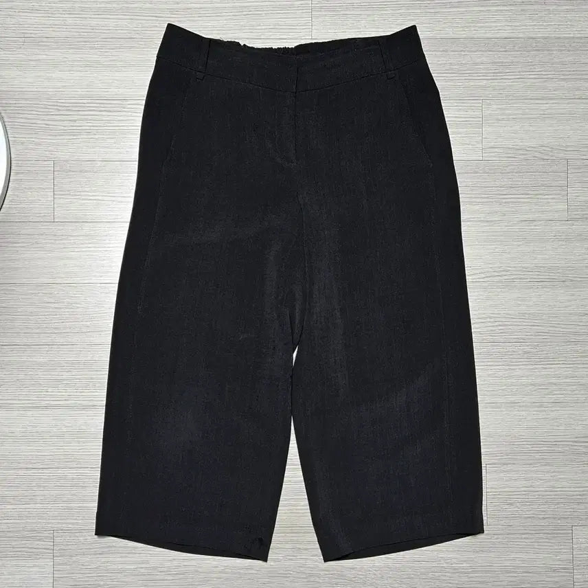 [BUNJANG] Women's Summer Wide Leg Banding Slacks - Deep Charcoal / 여성용 여름 밴딩 와이드 슬랙스 딥차콜