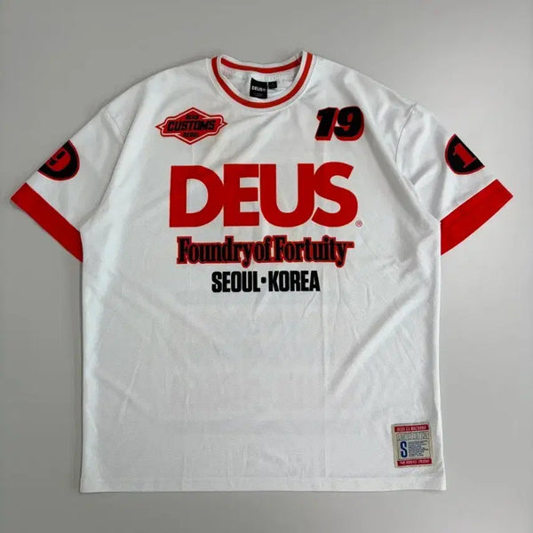 [BUNJANG] Deus Ex Machina Short Sleeve Motorcycle Jersey T-Shirt / [정품] 데우스 엑스 마키나 반팔 모터사이클 저지 티셔츠