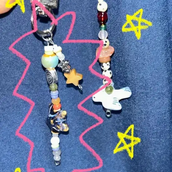 [BUNJANG] Vintage Star Beaded Keychain / 빈티지 비즈 별 키링 / vintage star keyring
