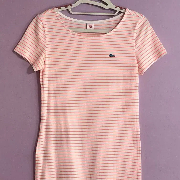 [BUNJANG] Lacoste Live Striped Short Sleeve Mini Dress / 라코스테 라이브 단가라 반팔 원피스