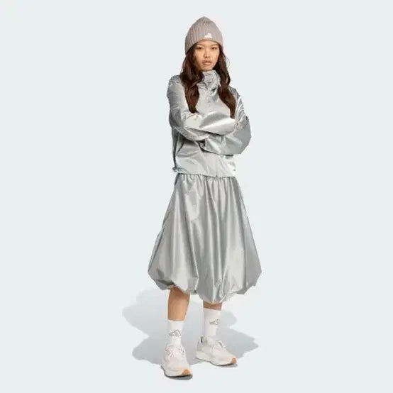 [BUNJANG] Adidas City Metallic Holiday Balloon Midi Skirt - Size S / 아디다스 스커트