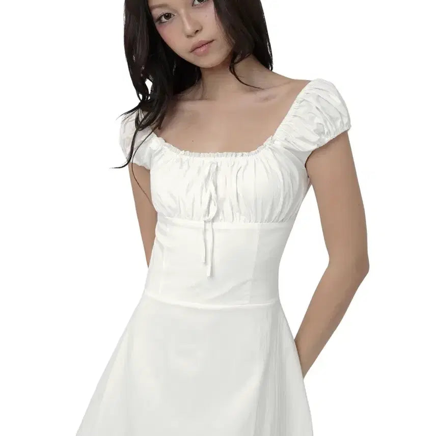 [BUNJANG] Clesier Chloe Ribbon Dress White S / 클리시어 Chloe ribbon dress 화이트 S