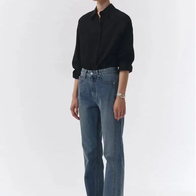 [BUNJANG] Dunst Liner Straight Fit Classic Denim Pants (S) / 던스트 라이너 스트레이트 진 클래식 데님 팬츠 (s)