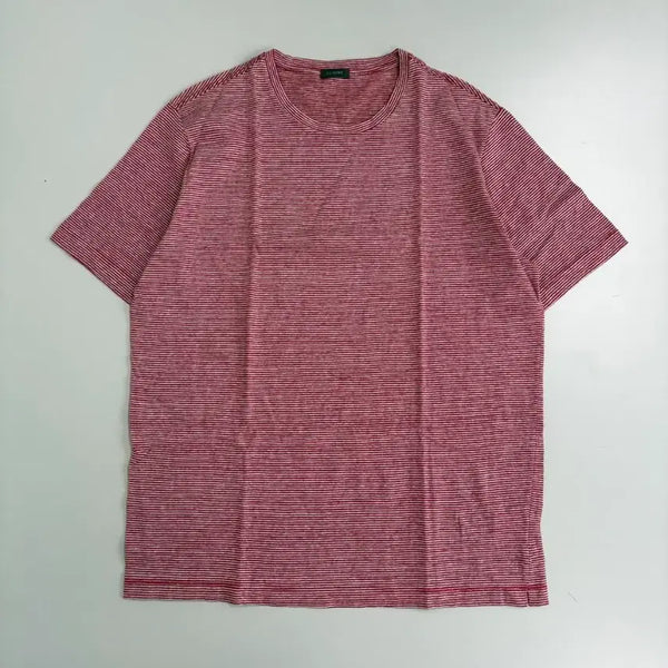 [BUNJANG] Zanone Red Stripe Short Sleeve T-Shirt / [정품] 자노네 레드 스트라이프 반팔 티셔츠