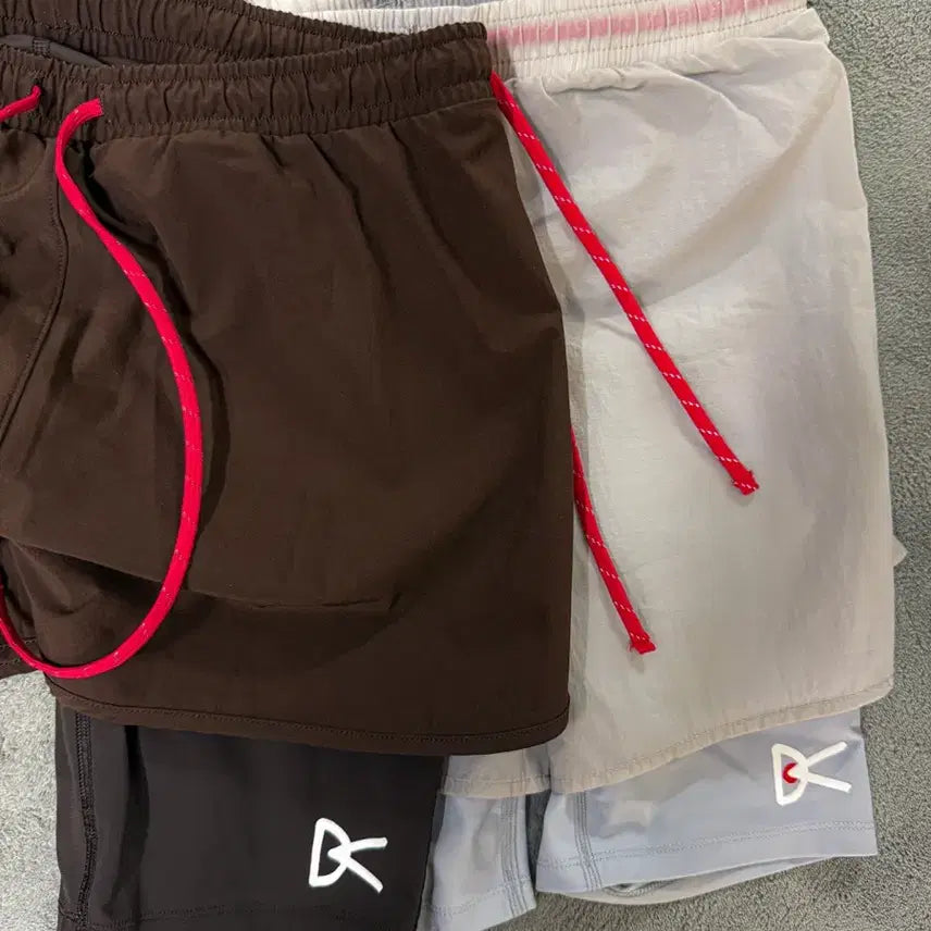 [BUNJANG] District Vision Running Tights (Brown, Grey) / 디스트릭트 비전 (District Vision) 러닝 쇼츠 2개