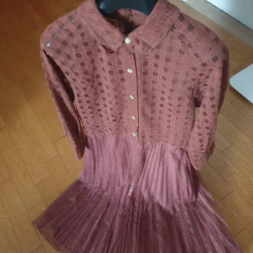 [BUNJANG] Check Chiffon Midi Dress / 체크 쉬폰 원피스 (55)