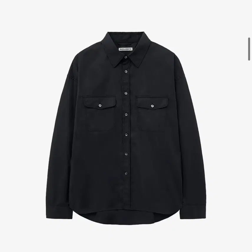 [BUNJANG] Insilence Chintz Cotton Two-Pocket Shirt Black / 인사일런스 친츠 코튼 투포켓 셔츠 BLACK L사이즈