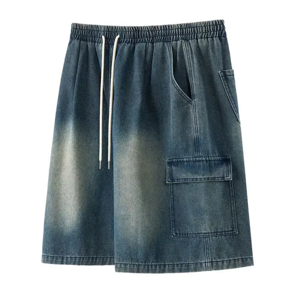 [BUNJANG] Untapped Studio Bermuda One-Tuck Cargo Denim Half Pants / 언탭트스튜디오 버뮤다 원턱 카고 데님 하프팬츠 반바지