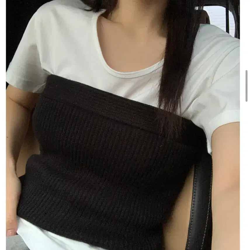 [BUNJANG] The Berlin Ribbed Knit Tube Top - Black / 더베를린 골지 니트 탑 튜브탑 블랙