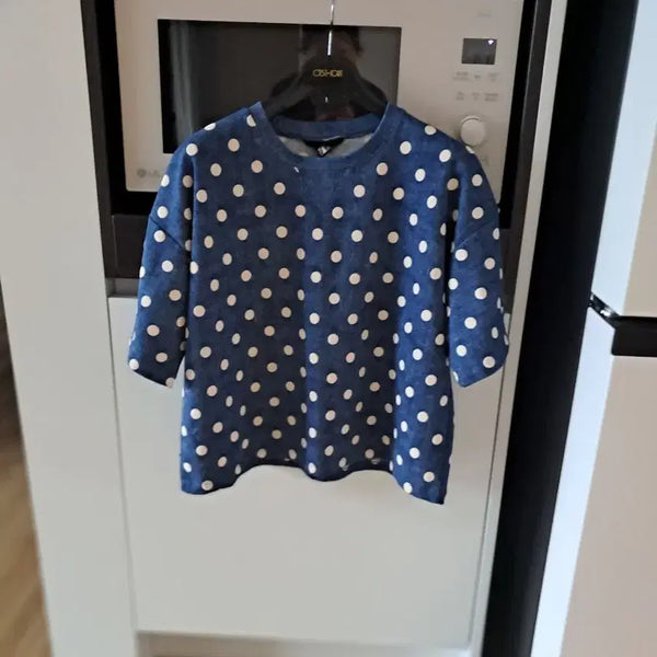[BUNJANG] Dear Stalker Polka Dot Short Sleeve T-Shirt / 오늘대폭할인)디어스토커 도트 무늬 반팔 티셔츠