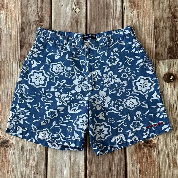 [BUNJANG] Polo Sport 90s Made in USA Flower Pattern Chino Shorts / 90s 폴로스포츠 Made In USA 플라워 패턴 반바지 34사이즈