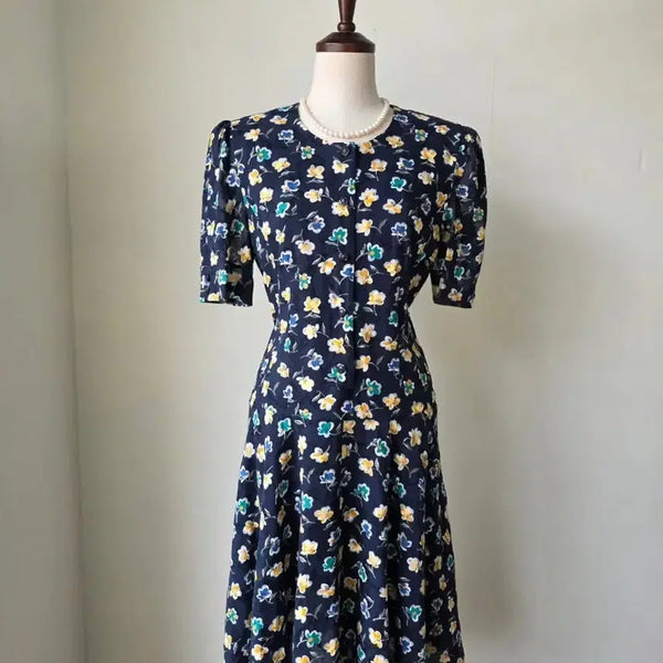 [BUNJANG] Leilian Flower Jacquard Button Dress / Leilian 레리안 플라워 자가드 꽃 단추 원피스