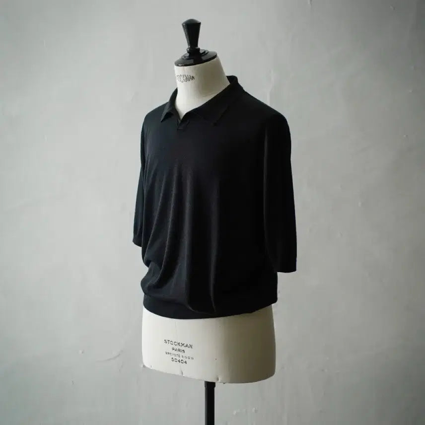 [BUNJANG] Herill Silk 100% Polo Short Sleeve T-Shirt Black / (1)HERILL SILK POLO 반팔티 블랙