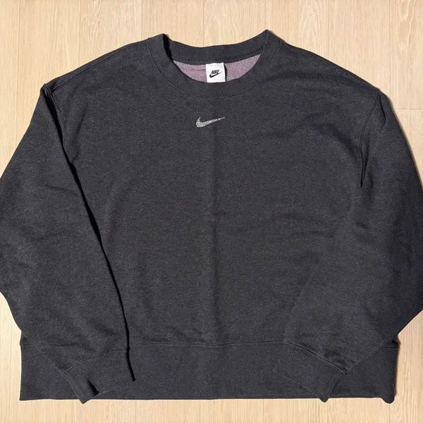 [BUNJANG] Nike Women's Cropped Swoosh Sweatshirt Charcoal / 나이키 우먼스 크롭 스우시 스웻셔츠 차콜