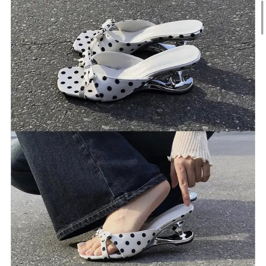 [BUNJANG] Dot Mule Heels / 도트 뮬 구두