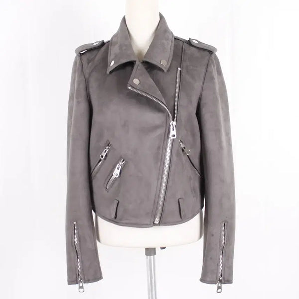 [BUNJANG] ZARA Women's Suede Rider Jacket Grey Vintage Size S / 자라(ZARA) 여성 스웨이드 라이더 자켓 그레이 빈티지 85 S