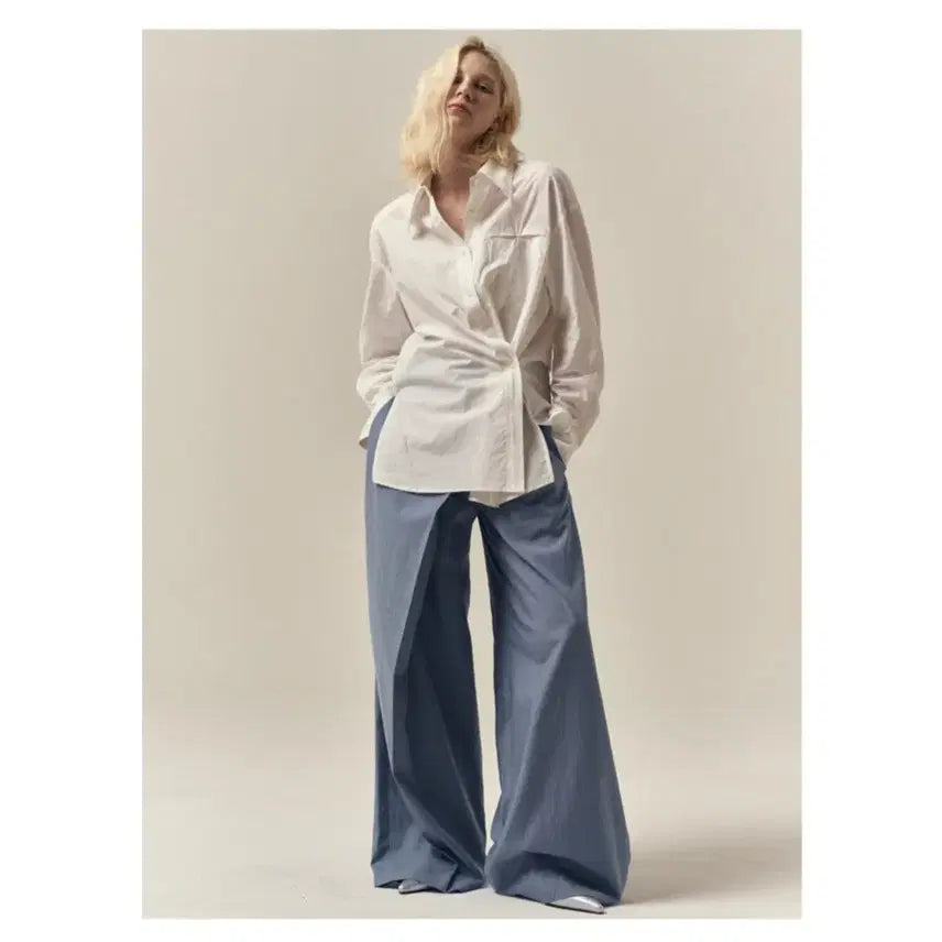 [BUNJANG] TOV D'LIU Two-Way Wrap Cotton Shirt - White / 토브드 리우 투웨이 랩 코튼 셔츠 - 화이트,프리