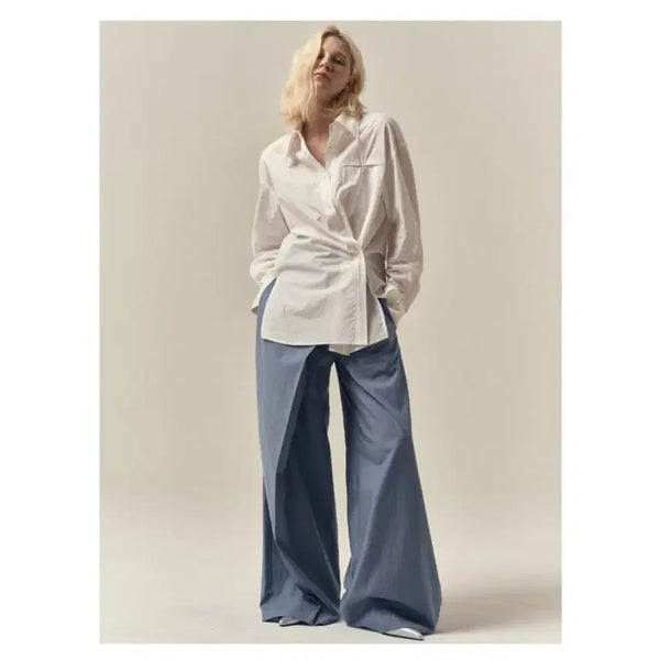 [BUNJANG] TOV D'LIU Two-Way Wrap Cotton Shirt - White / 토브드 리우 투웨이 랩 코튼 셔츠 - 화이트,프리