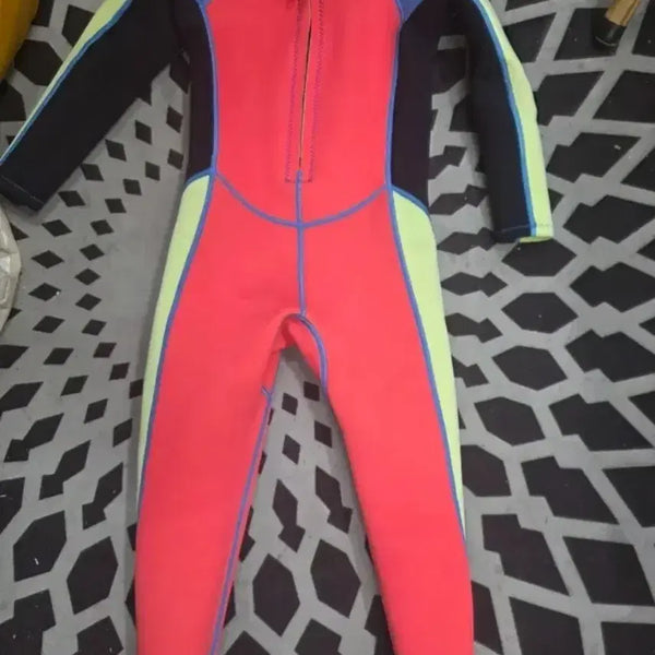 [BUNJANG] Children's Wetsuit Rash Guard (Pink/Lime/Blue) - Age 4+ / 아동용 잠수복 래쉬가드 핑크/라임/블루아동용 잠수복 웻슈트 4세이상. L