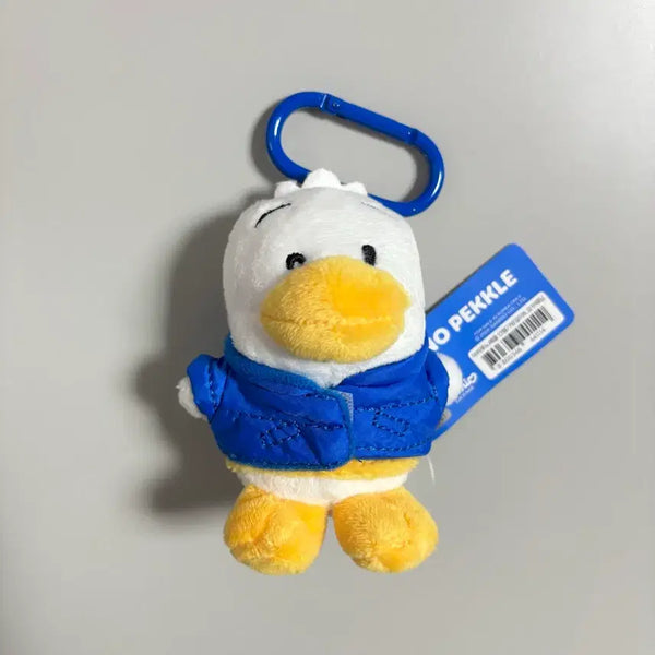 [BUNJANG] Sanrio Ahirunopekel Padded Vest Doll Bag Charm Keychain / 정품 산리오 아히루노페클 장꾸패딩 인형가방걸이 키링