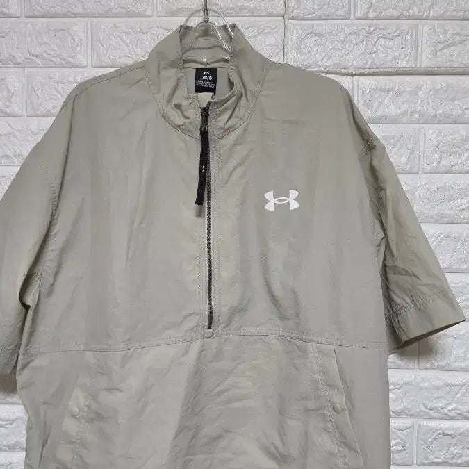 [BUNJANG] Under Armour Men's Short Sleeve Windbreaker Beige L / 언더아머 반팔 바람막이 베이지남성L