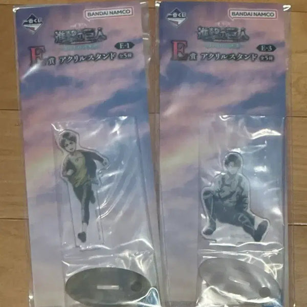 [BUNJANG] Attack on Titan Ichiban Kuji E Prize Levi & Eren Acrylic Stand Bundle Set (Sealed) / 이치방쿠지 진격의거인 E상 리바이,에렌 미개봉일괄