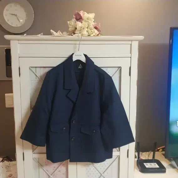 [BUNJANG] Navy Basic Single-Breasted Jacket (Size 66-77) / 여름자켓 /통통66-77