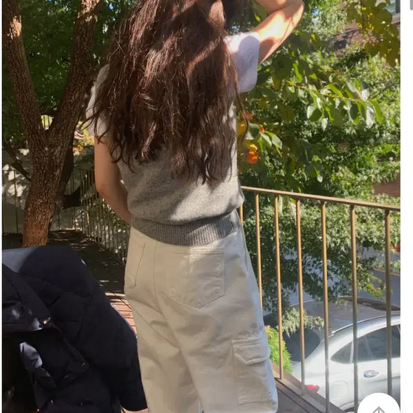 [BUNJANG] Maybe Baby White Carpenter Pants (Size S) / 메이비베이비 화이트 카펜더 팬츠 (s)