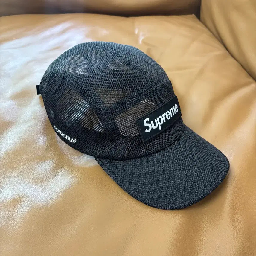 [BUNJANG] Supreme Mesh Cordura Box Logo Camp Cap Black 23SS / 슈프림 캠프캡 모자 박스로고 메쉬 코듀라 블랙 23SS
