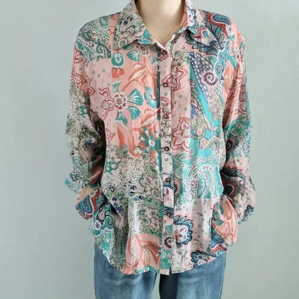 [BUNJANG] Tencel Summer Long Sleeve Blouse / 텐셀 여름 긴팔 블라우스
