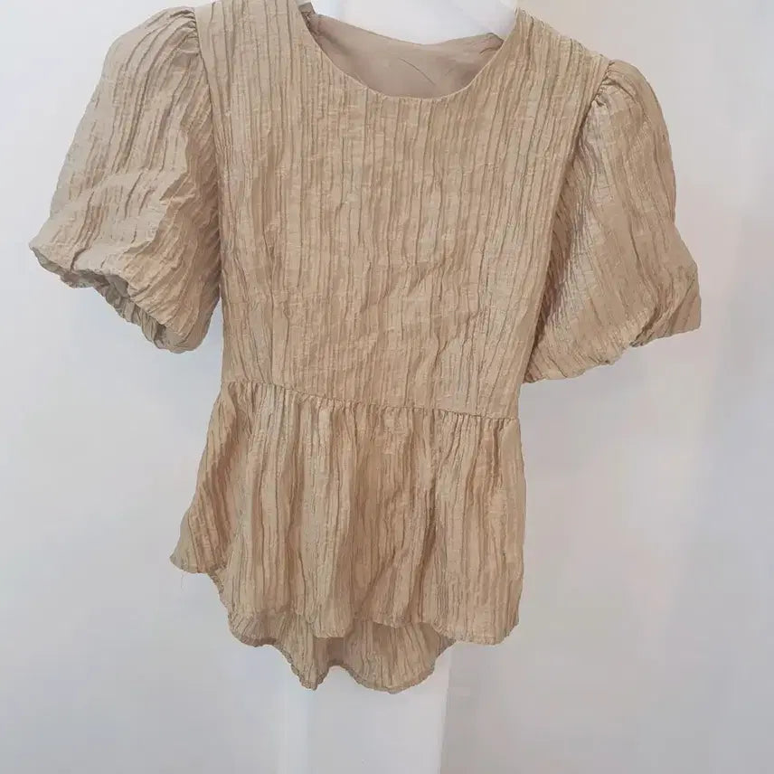 [BUNJANG] Gabesha Pleated Puff Blouse / GABESHA 플리츠 퍼프블라우스프리사이즈가슴단면42cm기장52c