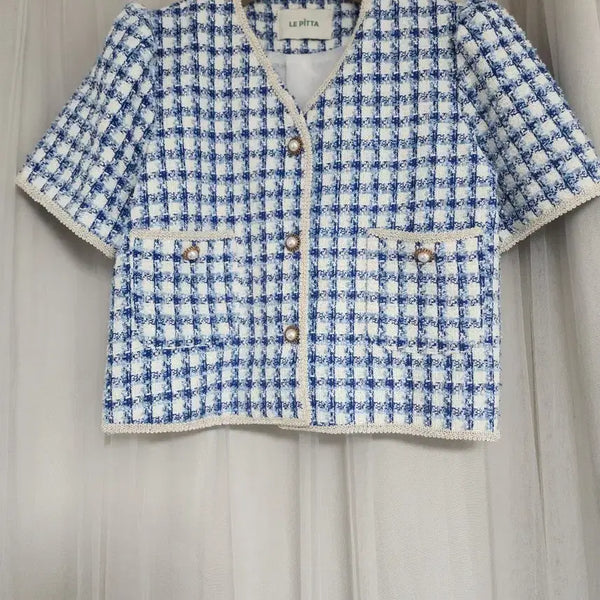 [BUNJANG] Lepita Short Sleeve Tweed Jacket / 르피타 반팔 쟈켓