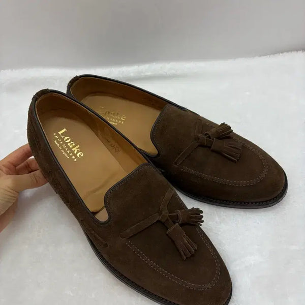 [BUNJANG] Crockett & Jones Brown Suede Tassel Loafers 8.5 / 영국 명품 로크 브라운 스웨이드 테슬 로퍼 8.5/270~275mm