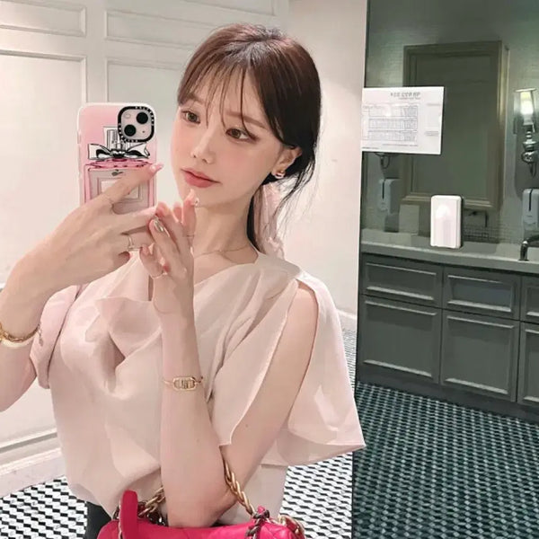 [BUNJANG] Roselin Wing Sleeve Flare Blouse / 로젤린 트임 날개 훌 bl