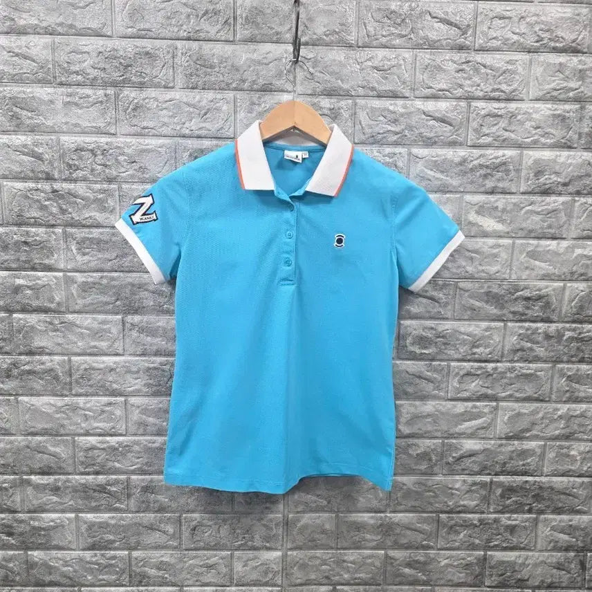 [BUNJANG] W.Angle Golf Women's Short Sleeve Polo Shirt Sky Blue Size 95 / 와이드앵글 골프  여자 하늘색 카라 반팔티  사이즈 95