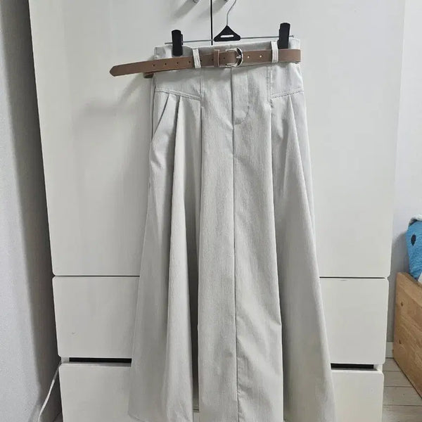 [BUNJANG] Belt Set Flare Long Skirt / 벨트셋트 플래어 롱스커트 (새상품)