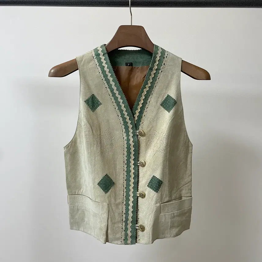 [BUNJANG] Japanese Vintage Deerskin Western Vest / jpn 빈티지 돈피 웨스턴 베스트