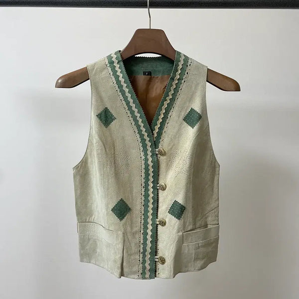 [BUNJANG] Japanese Vintage Deerskin Western Vest / jpn 빈티지 돈피 웨스턴 베스트